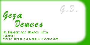 geza demecs business card